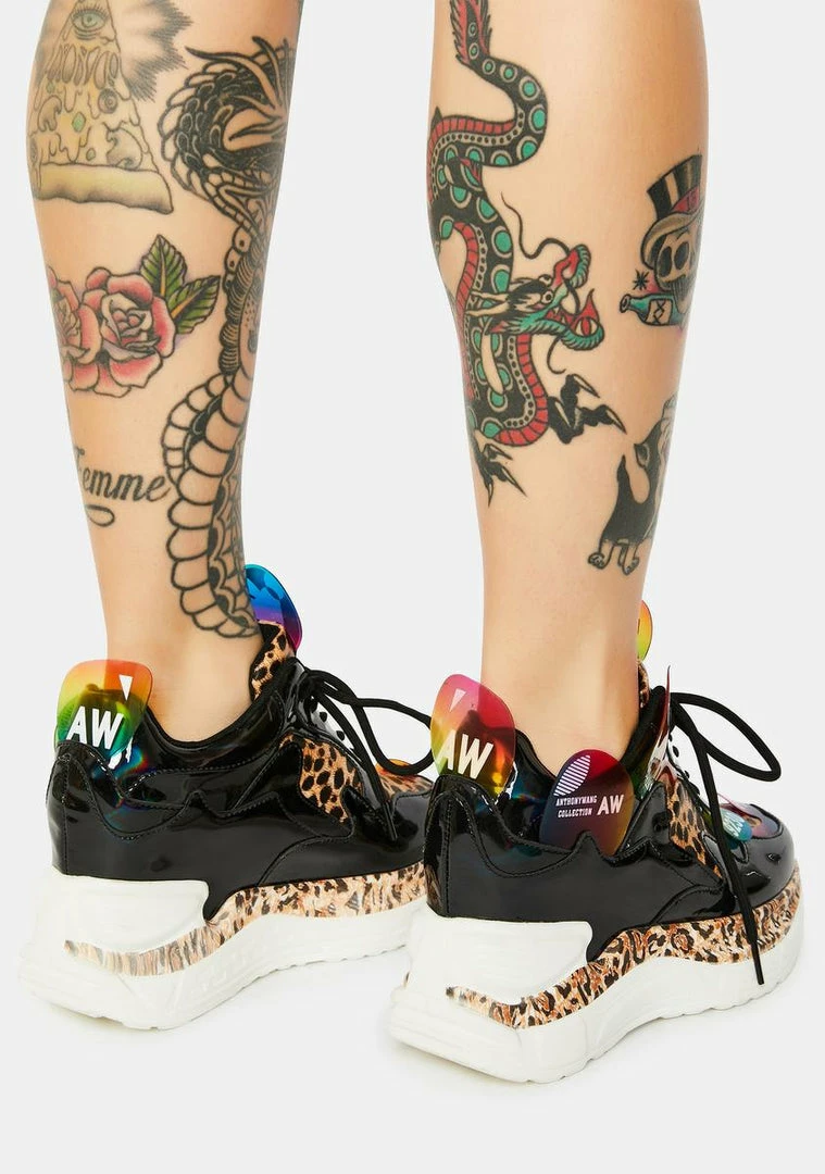 Brand new โ๏ธ Anthony Wang Leopard Raisin 2 Chunky Wedge ๐ Sneakers ๐ 4 Anthony Wang Leopard Raisin 2 Chunky Wedge Sneakers