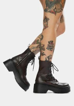 Discount ๐ ROC ๐ฅพ Boots Australia Tomboy Dark Red Leather Combat ๐ฅพ Boots ๐ 6 ROC Boots Australia Tomboy Dark Red Leather Combat Boots