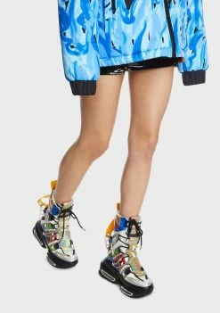 Anthony Wang Platform Sneakers Orange-43 Hologram Wedge Sneakers