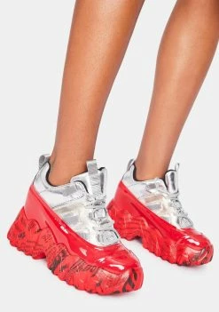 Anthony Wang Platforms Red Blackberry Platform Sneakers