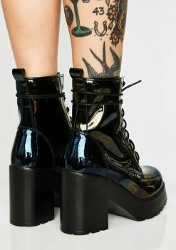 Best deal ๐ ROC ๐ฅพ Boots Australia Platforms Mascot Oil Slick Combat ๐ฅพ Boots ๐ 7 ROC Boots Australia Platforms Mascot Oil Slick Combat Boots