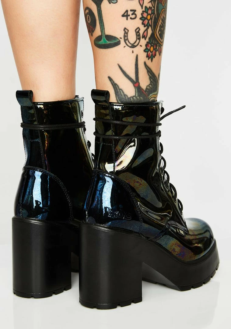 Best deal ๐ ROC ๐ฅพ Boots Australia Platforms Mascot Oil Slick Combat ๐ฅพ Boots ๐ 4 ROC Boots Australia Platforms Mascot Oil Slick Combat Boots