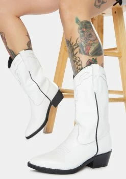 ROC Boots Australia Indio White Vintage Leather Cowboy Boots Boots & Booties
