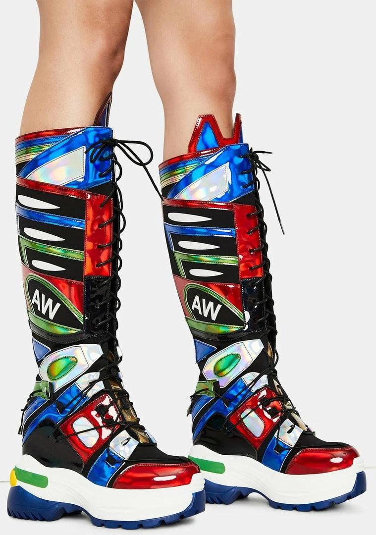 Anthony Wang Platforms Oval Wedge Sneaker Boots