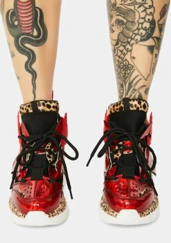 Anthony Wang Red Raisin 3 Chunky Wedge Sneakers