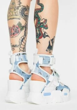 Best Sale 🧨 Anthony Wang Blue Mulberry Platform 🩴 Sandals 🤩 7 Anthony Wang Blue Mulberry Platform Sandals