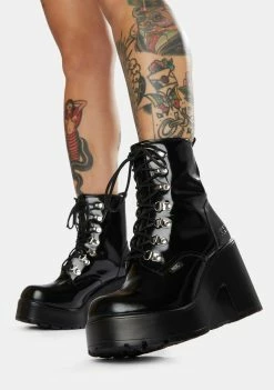 ROC Boots Australia Mission Patent Leather Combat Boots