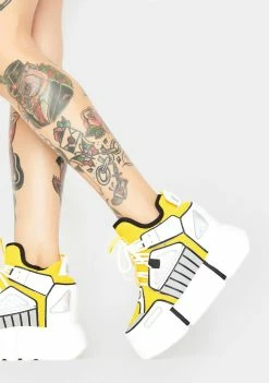 Anthony Wang White Cranberry Platform Sneakers Platforms