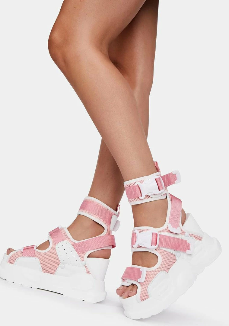 New 💯 Anthony Wang Platforms Pink White Mulberry Platform 🩴 Sandals ⌛ 1 Anthony Wang Platforms Pink White Mulberry Platform Sandals
