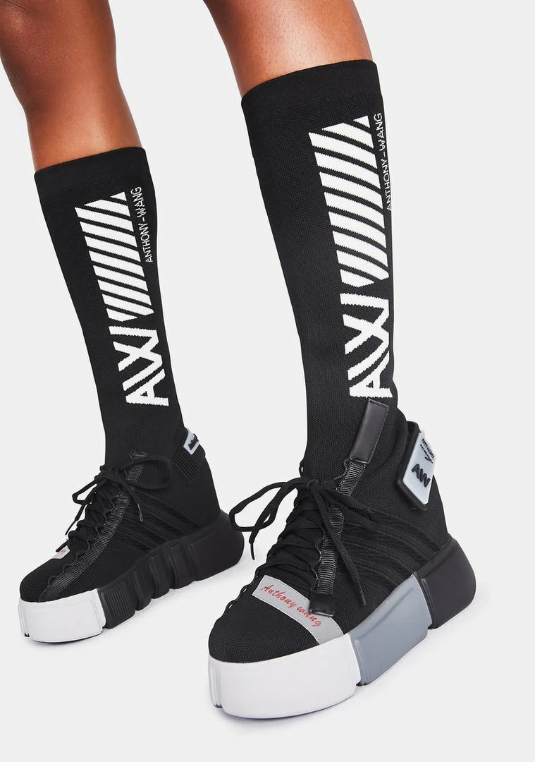 Discount ๐ฅ Anthony Wang Platforms Black Cranberry Sock ๐ Sneakers โค๏ธ 1 Anthony Wang Platforms Black Cranberry Sock Sneakers