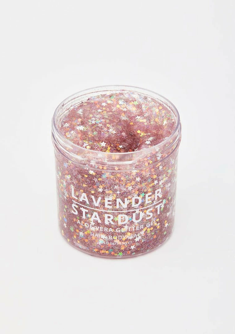 New ๐ฏ Lavender Stardust Rose Quartz Aloe Vera Glitter Gel Face & Body โ 3 Lavender Stardust Rose Quartz Aloe Vera Glitter Gel Face & Body