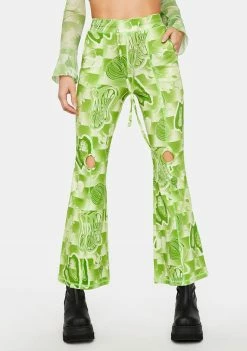 Somewhere Nowhere Bottoms The Garden Print Cut Out Lounge Pants