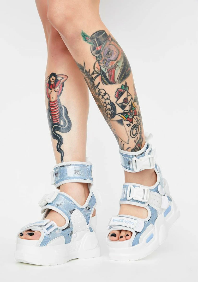 Best Sale 🧨 Anthony Wang Blue Mulberry Platform 🩴 Sandals 🤩 1 Anthony Wang Blue Mulberry Platform Sandals