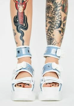 Best Sale 🧨 Anthony Wang Blue Mulberry Platform 🩴 Sandals 🤩 6 Anthony Wang Blue Mulberry Platform Sandals