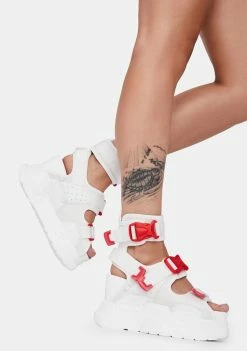 Anthony Wang Red And White Mulberry Platform Sandals Platforms