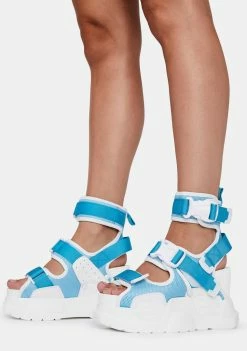 Anthony Wang Light Blue Mulberry Platform Sandals