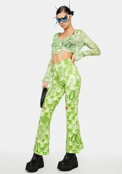 Somewhere Nowhere Bottoms The Garden Print Cut Out Lounge Pants