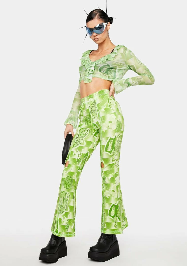 Discount ✨ Somewhere Nowhere Bottoms The Garden Print Cut Out Lounge Pants 🤩 2 Somewhere Nowhere Bottoms The Garden Print Cut Out Lounge Pants