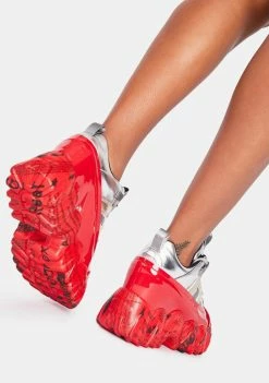 Anthony Wang Platforms Red Blackberry Platform Sneakers