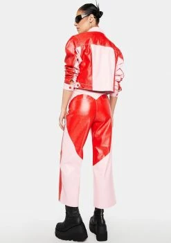 Somewhere Nowhere Duo Love Vegan Leather Trousers Bottoms
