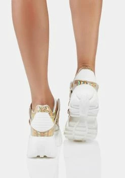 Anthony Wang Gold Soursop Low Top Wedge Sneakers