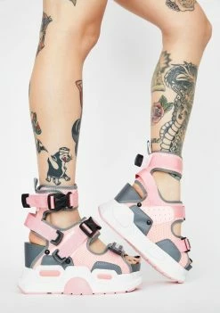 Anthony Wang Pink Mulberry Platform Sandals