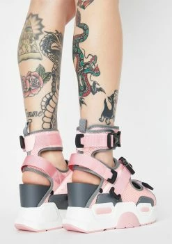 Anthony Wang Pink Mulberry Platform Sandals