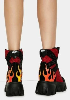 Anthony Wang Red Soursop Platform Sneakers Boots & Booties