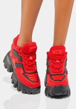 Anthony Wang Red Psycho Candy Platform Sneakers