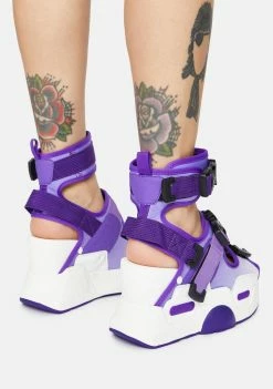 Anthony Wang Purple Mulberry Platform Sandals