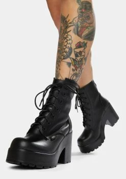 ROC Boots Australia Boots & Booties Mascot Black Leather Combat Boots