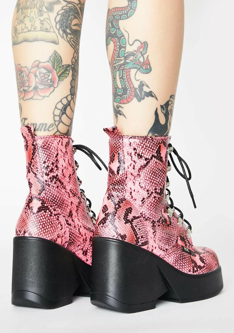 Best Sale ๐ฅฐ ROC ๐ฅพ Boots Australia Platforms Pink Snakeskin Pelham Wedge ๐ฅพ Boots ๐ 4 ROC Boots Australia Platforms Pink Snakeskin Pelham Wedge Boots