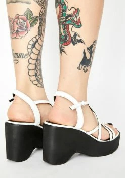 ROC Boots Australia White Patent Gigi Wedge Heels Platforms