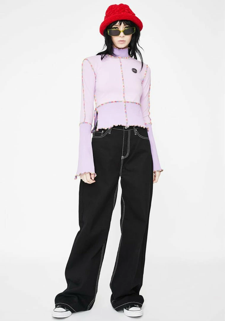 Discount โญ Somewhere Nowhere Tops Lilac Rainbow Seam Split Top ๐ 3 Somewhere Nowhere Tops Lilac Rainbow Seam Split Top