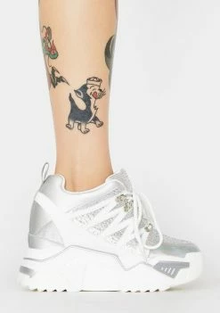 Anthony Wang Chrome Stop Look N' Glisten Platform Sneakers