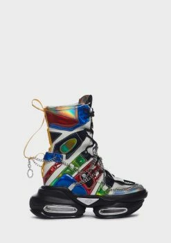 Anthony Wang Platform Sneakers Orange-43 Hologram Wedge Sneakers