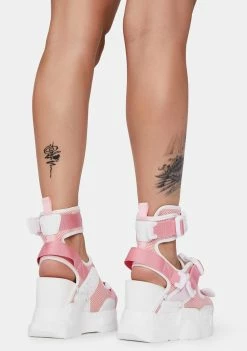 New 💯 Anthony Wang Platforms Pink White Mulberry Platform 🩴 Sandals ⌛ 7 Anthony Wang Platforms Pink White Mulberry Platform Sandals