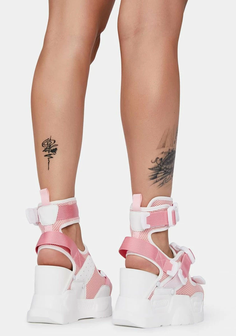 New 💯 Anthony Wang Platforms Pink White Mulberry Platform 🩴 Sandals ⌛ 4 Anthony Wang Platforms Pink White Mulberry Platform Sandals