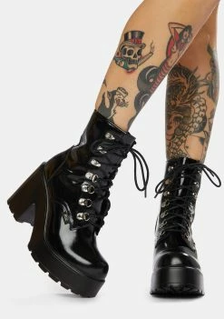 ROC Boots Australia Mission Patent Leather Combat Boots
