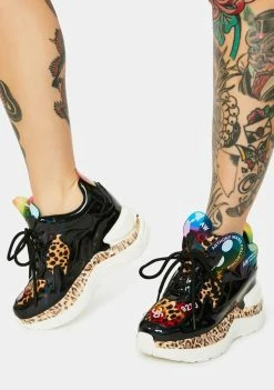 Brand new โ๏ธ Anthony Wang Leopard Raisin 2 Chunky Wedge ๐ Sneakers ๐ 6 Anthony Wang Leopard Raisin 2 Chunky Wedge Sneakers
