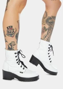 ROC Boots Australia Boots & Booties Chisel White Leather Combat Boots
