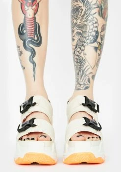 Anthony Wang Beige Peach Platform Sandals Platforms