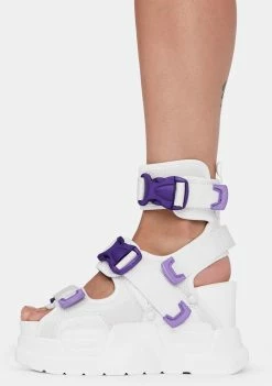 Anthony Wang White Purple Mulberry Platform Sandals Platforms