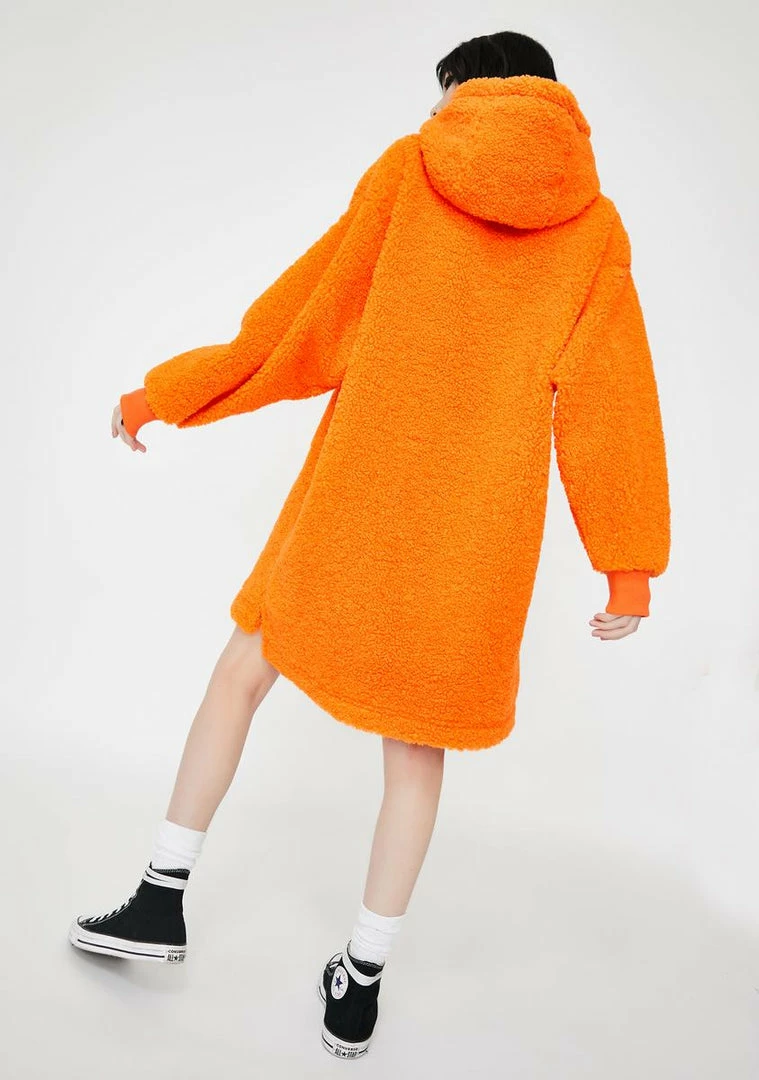 Buy π― Somewhere Nowhere π Dresses Orange Sherpa Fleece Hoodie π Dress π 4 Somewhere Nowhere Dresses Orange Sherpa Fleece Hoodie Dress