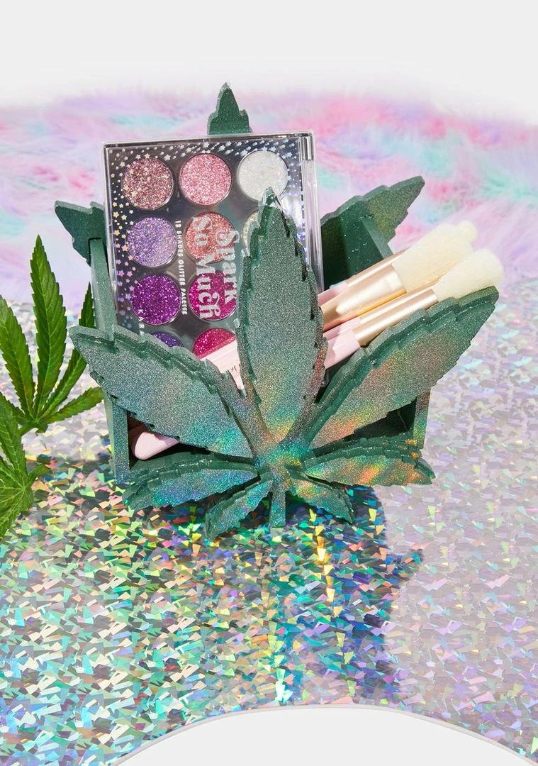 Best Pirce 🛒 For Her Vanity Weed Leaf Makeup Organizer 🎉 1 For Her Vanity Weed Leaf Makeup Organizer