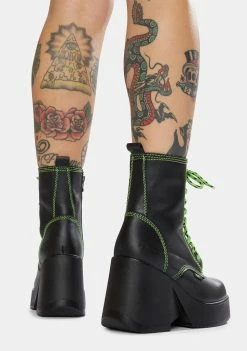 Buy π ROC π₯Ύ Boots Australia Peachy Lime Leather Platform π₯Ύ Boots π 7 ROC Boots Australia Peachy Lime Leather Platform Boots