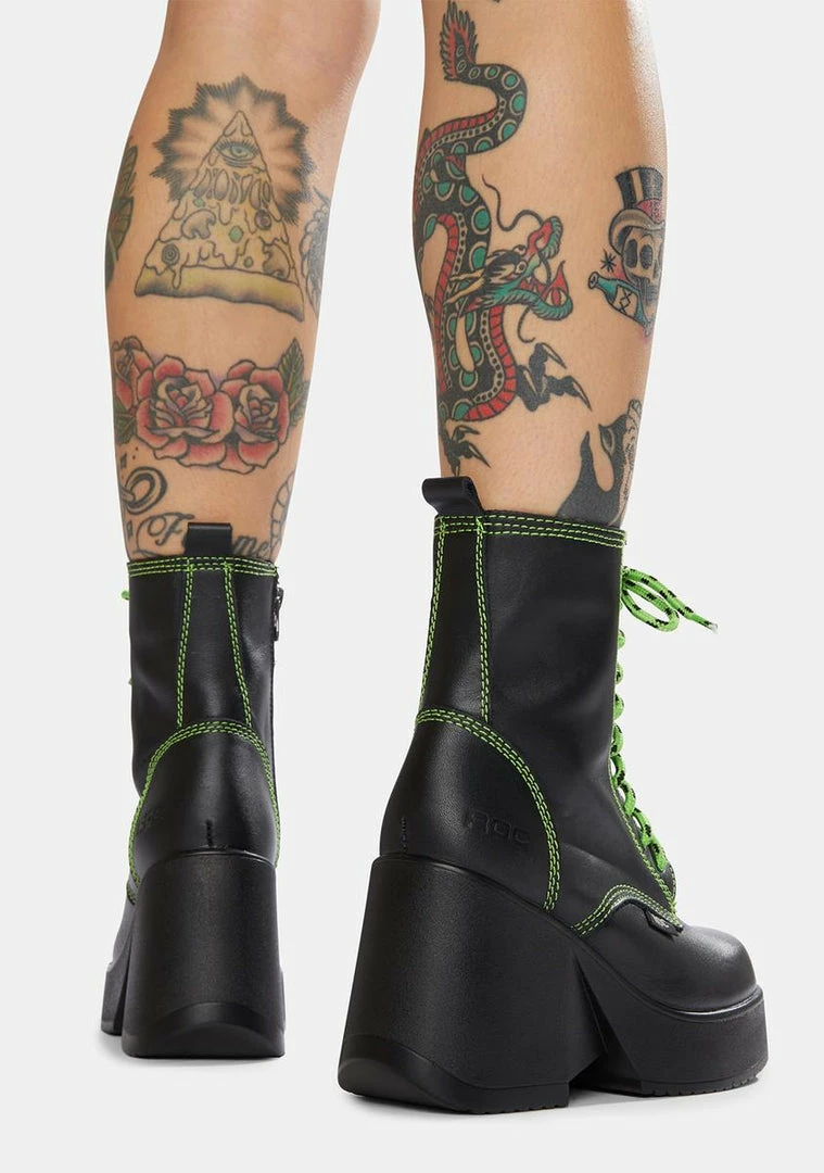 Buy π ROC π₯Ύ Boots Australia Peachy Lime Leather Platform π₯Ύ Boots π 4 ROC Boots Australia Peachy Lime Leather Platform Boots