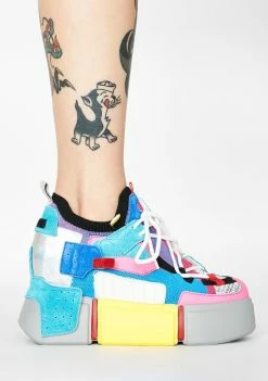 Anthony Wang Grey Cranberry Platform Sneakers