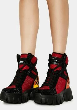 Anthony Wang Red Soursop Platform Sneakers Boots & Booties