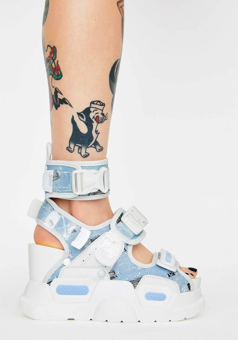 Best Sale 🧨 Anthony Wang Blue Mulberry Platform 🩴 Sandals 🤩 2 Anthony Wang Blue Mulberry Platform Sandals